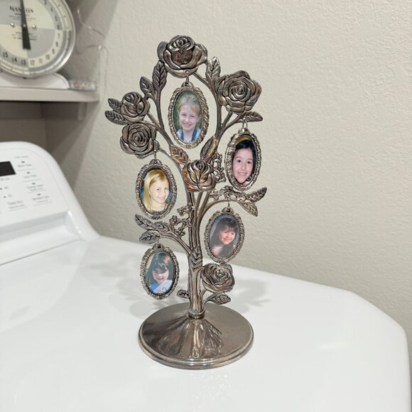 Vintage Silver Photo Tree with Roses - Picture 10 of 17